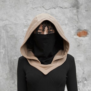 Hooded Scarf, Costume Masks, Halloween Costume Women, Assassin Hood, Ninja Costume, Balaclava Women, Cowl Hood, Full Face Mask, Rave Hood image 4