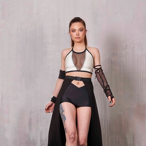 Rave Bra Top, Mesh Crop Top, Festival Top, Rave Outfit, White Top, Festival Bralette, Festival Clothes, Minimalist Top, Burning Man Crop Top