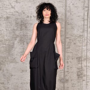 Black Linen Dress, Linen Maxi Dress With Pockets, Festival Clothing Women, Black Summer Dress, Long Linen Dress, Linen Clothes