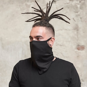 Neck Gaiter for Men, Scarf Face Mask, Black Balaclava Men, Face Mask Men, Bandana Face Mask, Unisex Face Mask Bandana, Balaclava Mask Men
