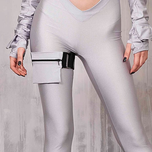 Garter Bag Small Leg Bag Utility Belt Silver Festival Bag Etsy