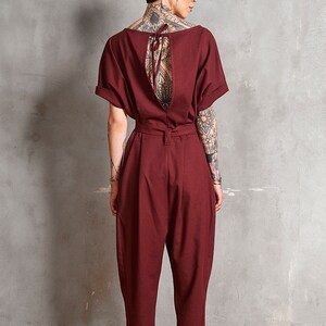 Red Jumpsuit Women Harem Jumpsuit Women Japanese Linen - Etsy