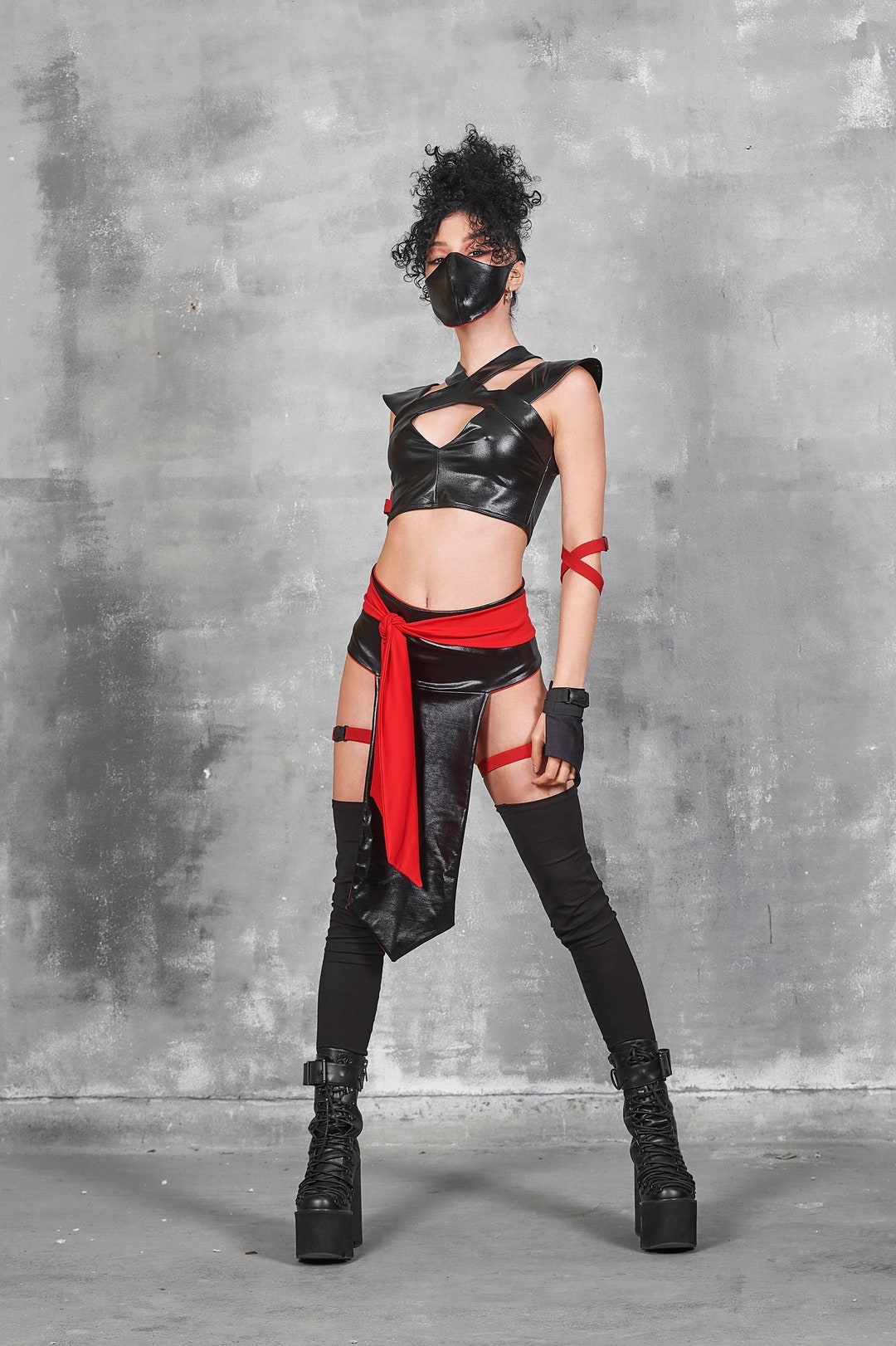 Sexy Ninja Skirt With Belt, Ninja Costume Women, Halloween Ninja ...