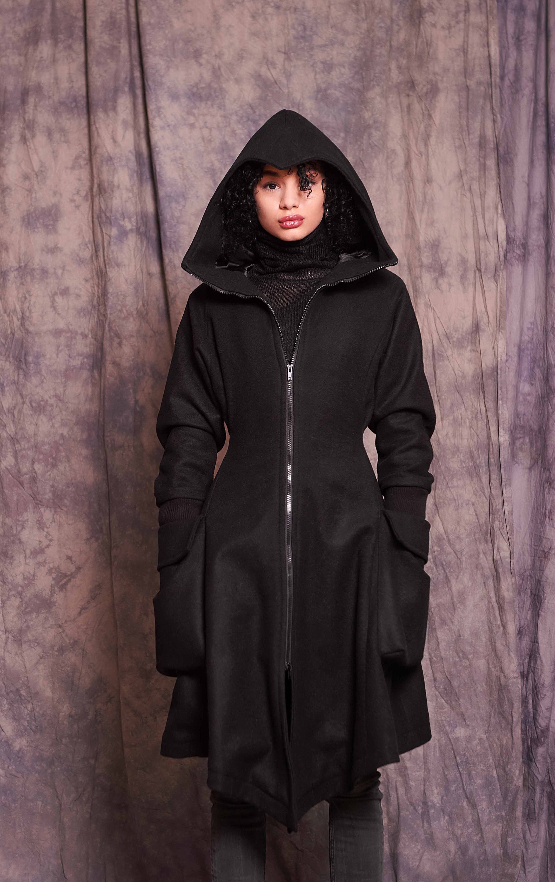 Winter Coat Women, Wool Winter Coat, Black Coat Woman, Black Hooded Coat, Wool Coat Women, Minimalist Winter Coat, Designer Coat, Gizda - Etsy Winter Coat Women, Wool Winter Coat, Black Coat Woman, Black Hooded Coat, Wool Coat Women, Minimalist Winter Coat, Designer Coat, Gizda - Etsy