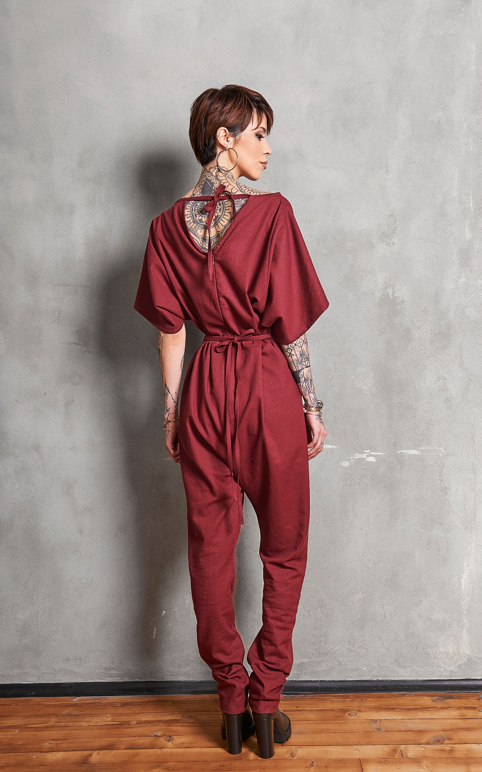 Red Jumpsuit Boho Jumpsuit Womens Jumpsuit Boho Clothing Etsy