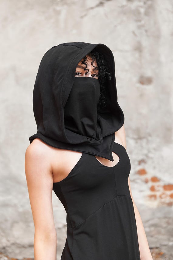 Cotton Hooded Scarf, Ninja Mask, Rave Hood - Etsy