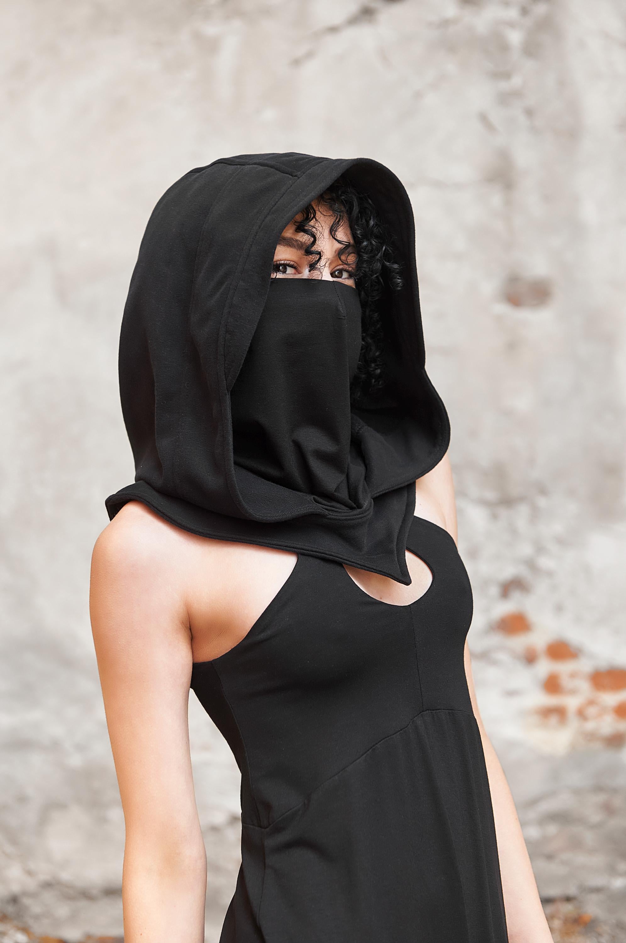 レッグウェア ORIMI HOODED SCARF Cotton Hooded Scarf, Ninja Mask, Rave Hood - Etsy