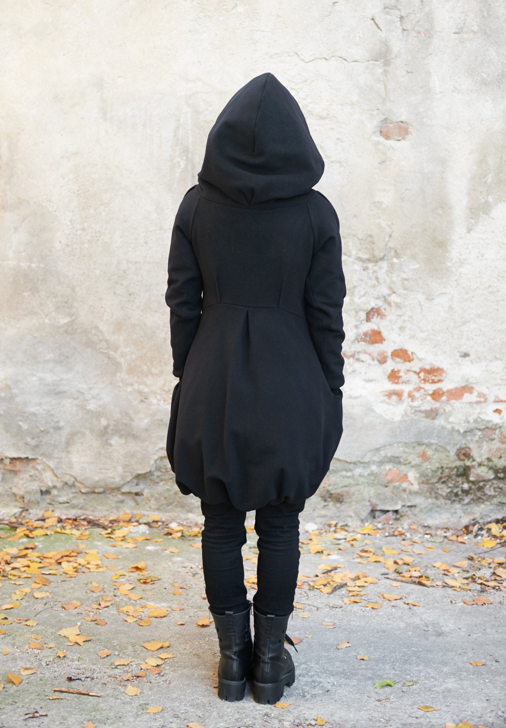 Hooded Black Wool Winter Coat, Elegant Goth Cape - Etsy UK Hooded Black Wool Winter Coat, Elegant Goth Cape - Etsy UK