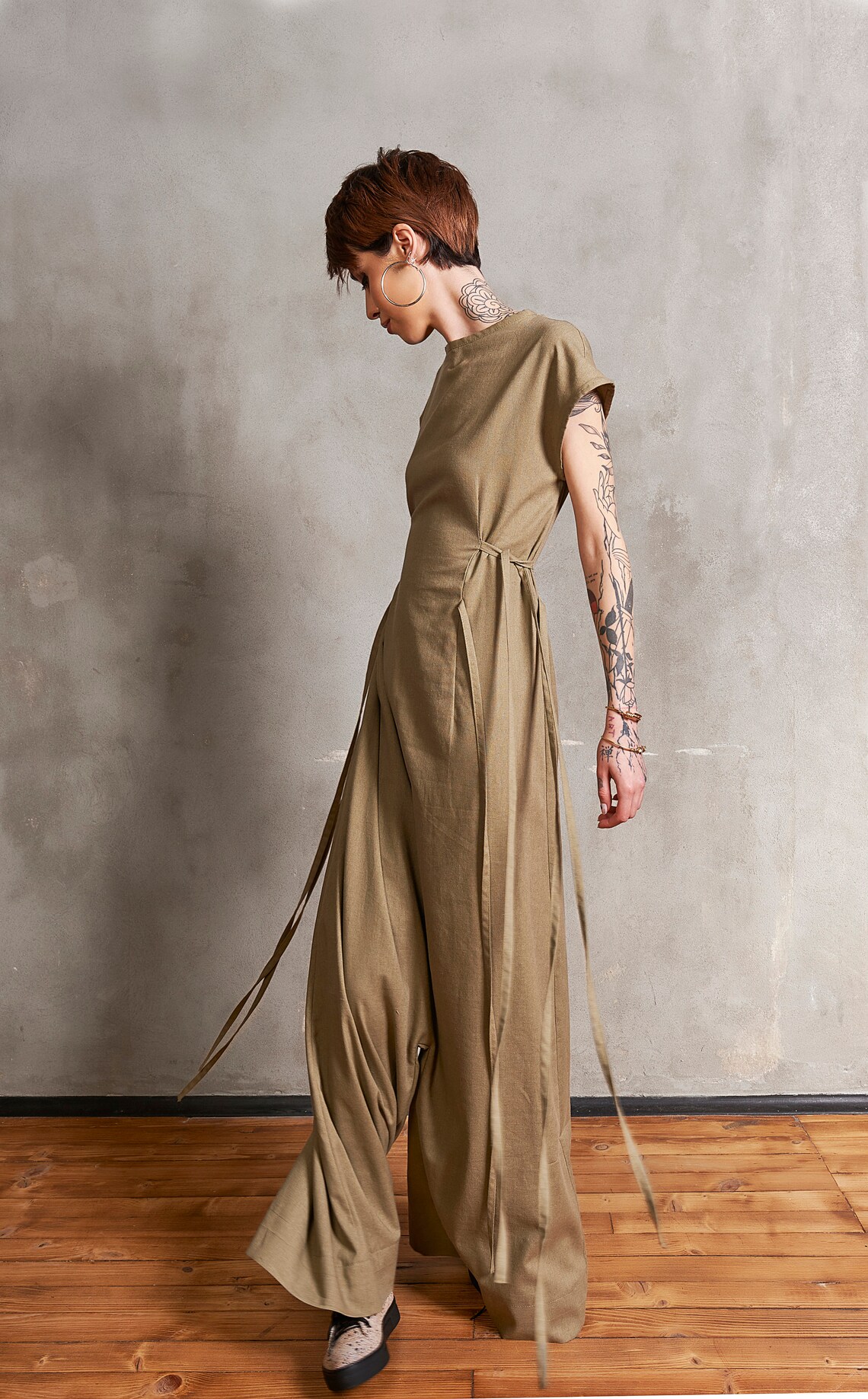 Boho Jumpsuit Women Linen Boho Clothing Harem Jumpsuit Etsy