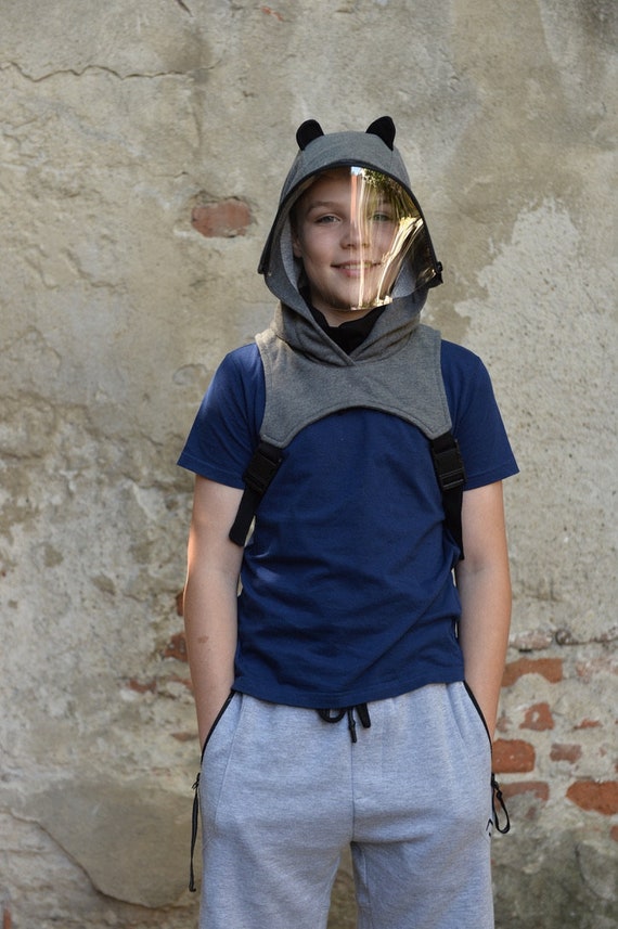Kid hat sales with face shield