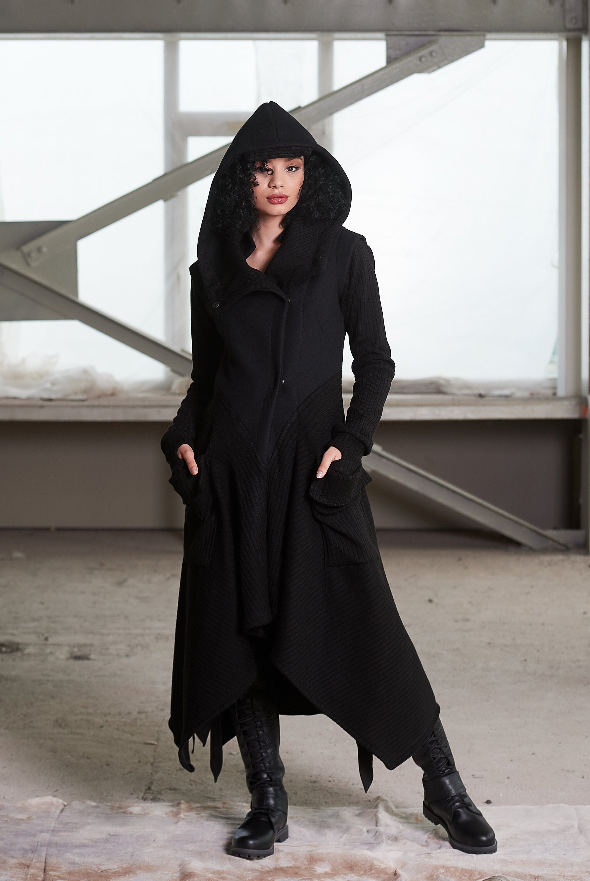 Winter Coat Women Wool Black Hooded Winter Coat Women Wool, Women S Black Hooded Wool Winter Coat