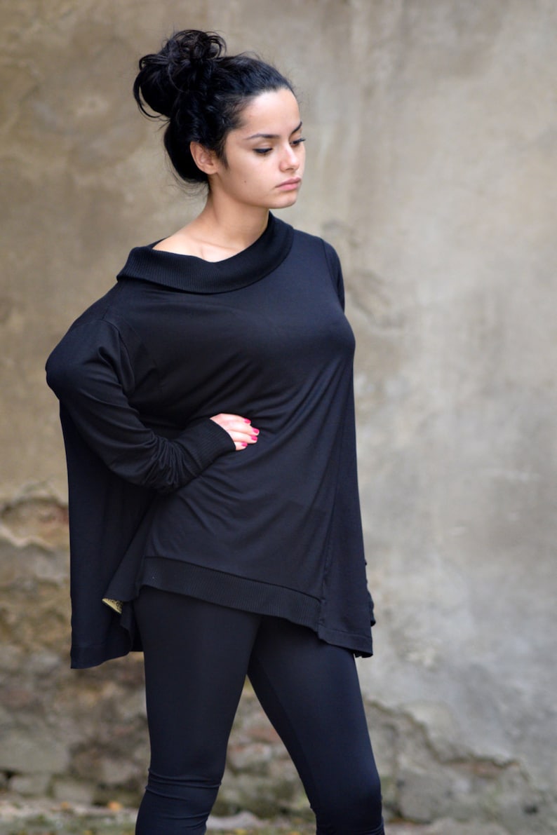 Off Shoulder Top, Plus Size Clothing, Asymmetric Top, Plus Size Top, Gothic Top, Gothic Clothing, Goth Clothing, Festival Clothing Women image 4