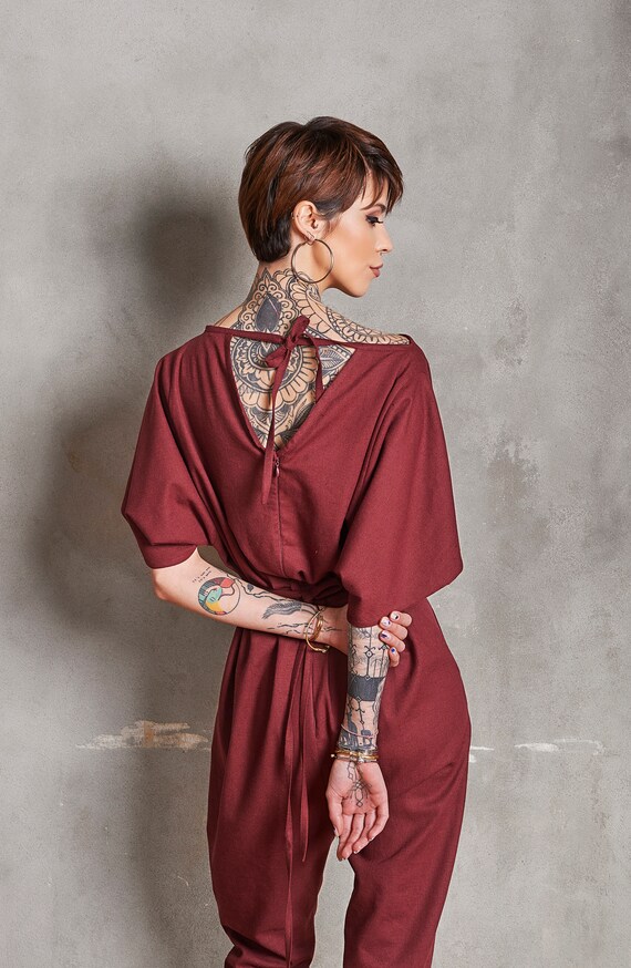 red jumpsuit women's clothing