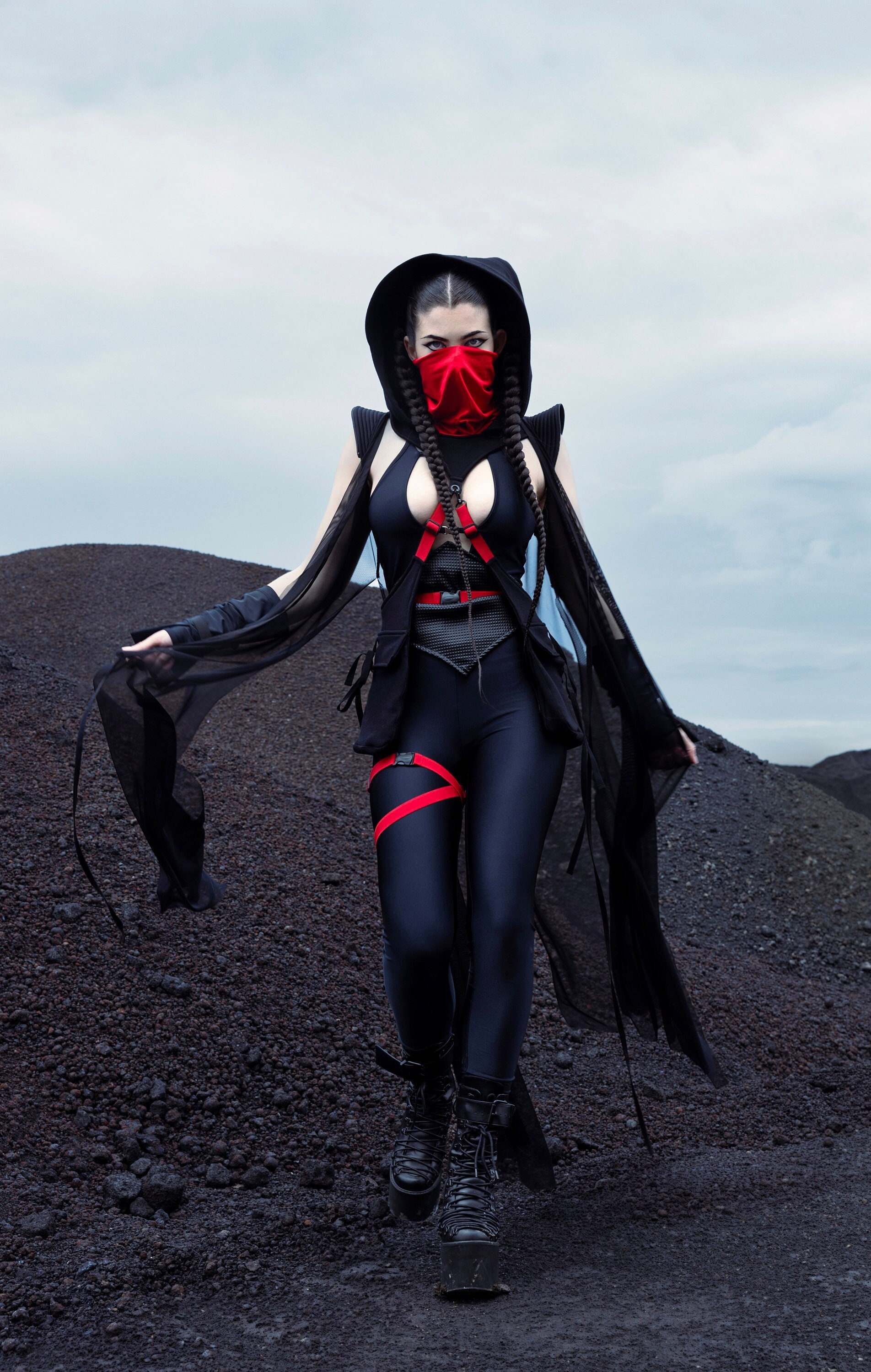 Pair of Red Leg Wrap, Thigh Band, Elastic Harness, Sexy