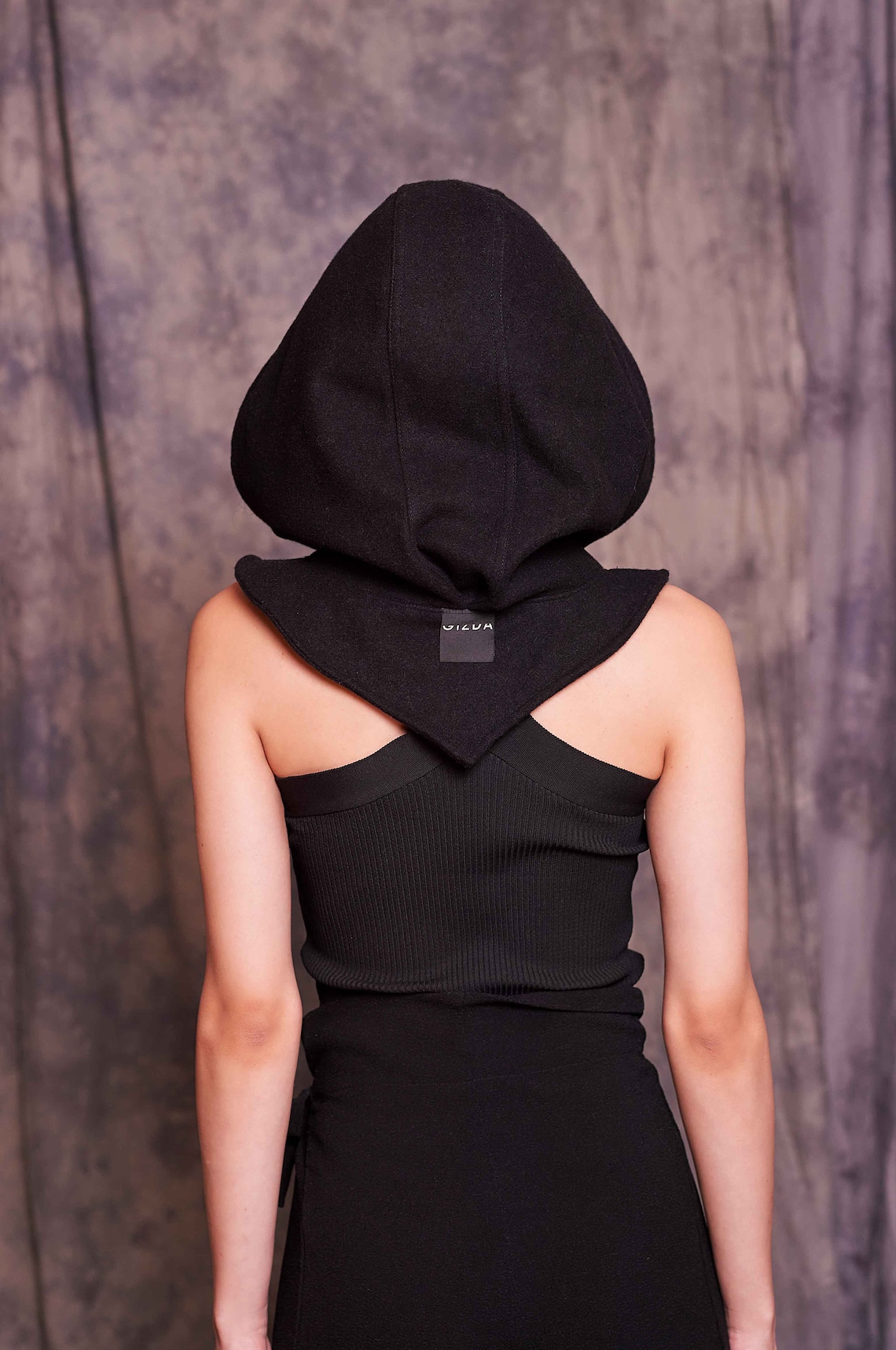 Hooded Balaclava Mask Wool Hood Scarf Scarf Face Mask Etsy