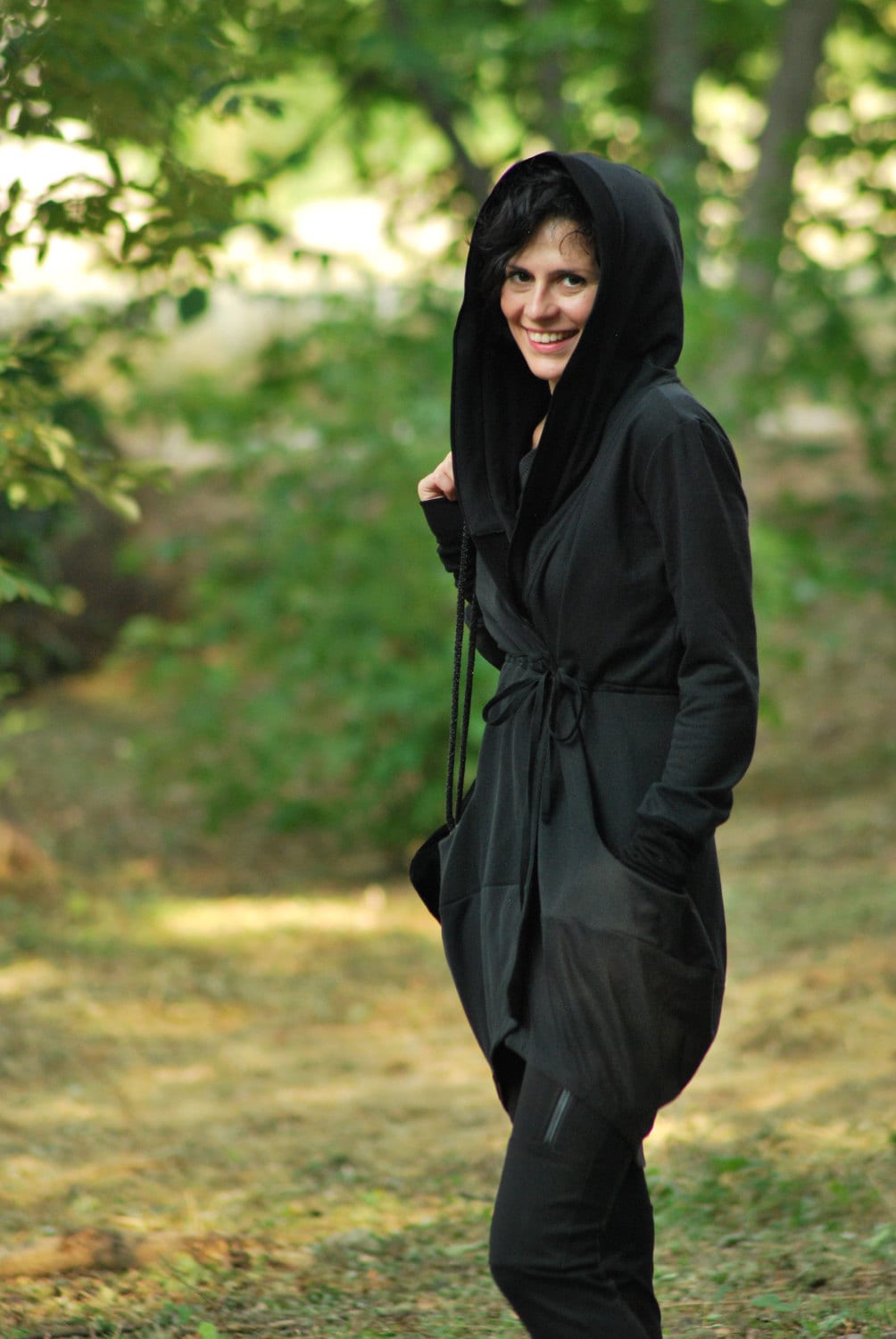 Hoodie Sweatshirt, Hooded Jacket, Yoga Sweatshirt, Long Sweatshirt, Goth Jacket, Gothic Jacket, Steam Punk Clothing, Avant Garde Jacket
