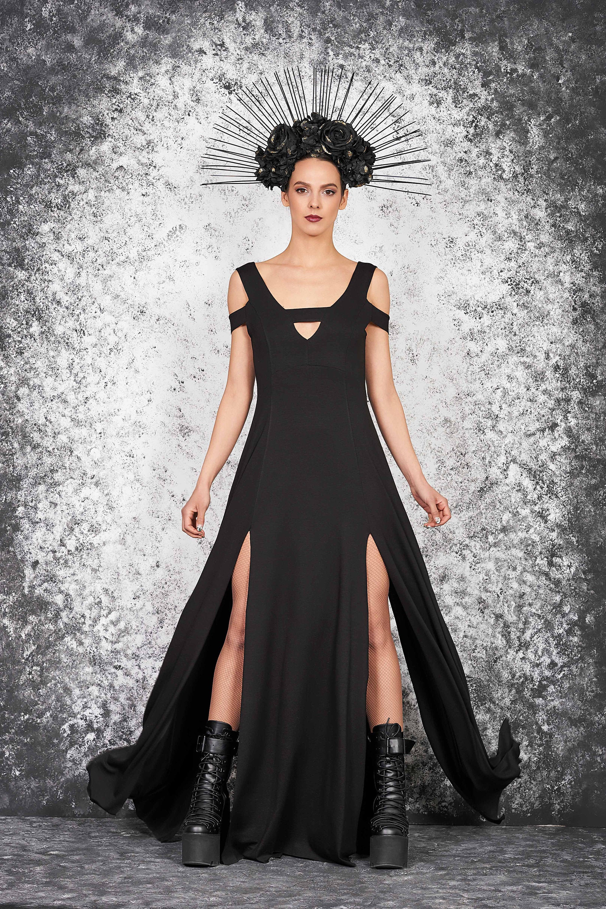 modern goth dress Amazon.com: XUNRYAN Women's Gothic Dresses Halloween Costume Side Slit Sexy Bodycon Prom Dress Long Sleeve Ball Gown Cosplay Outfits Black: Clothing, Shoes & Jewelry
