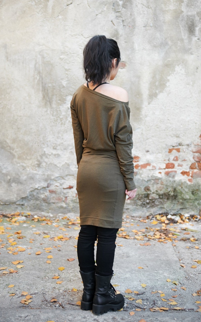 Spring Dress Hoodie Dress Sweater Tunic Dress Loose Dress Wrap Dress Futuristic Dress Winter Clothing Pencil Dress Indie Dress