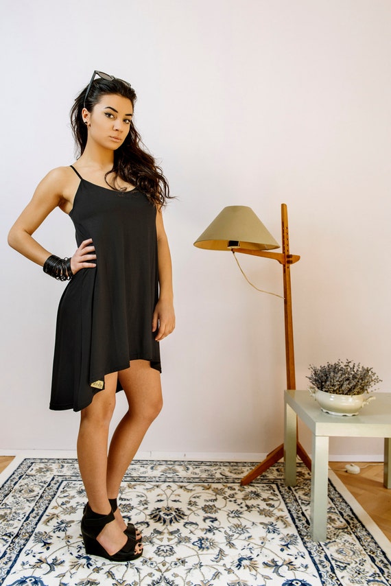 Loose short black dress Clearance