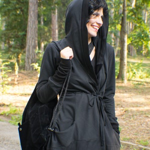 Hoodie Sweatshirt, Hooded Jacket, Yoga Sweatshirt, Long Sweatshirt, Goth Jacket, Gothic Jacket, Steam Punk Clothing, Avant Garde Jacket image 4