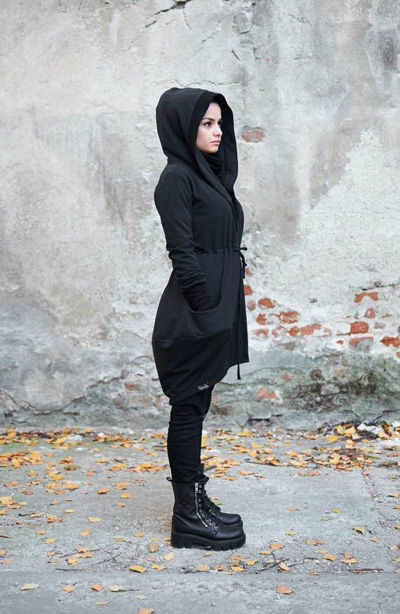 Goth hooded cardigan sale