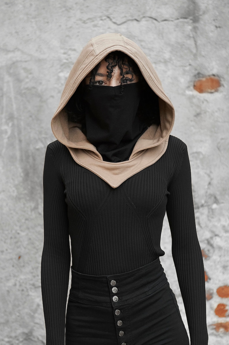 Hooded Scarf, Costume Masks, Halloween Costume Women, Assassin Hood, Ninja Costume, Balaclava Women, Cowl Hood, Full Face Mask, Rave Hood image 4