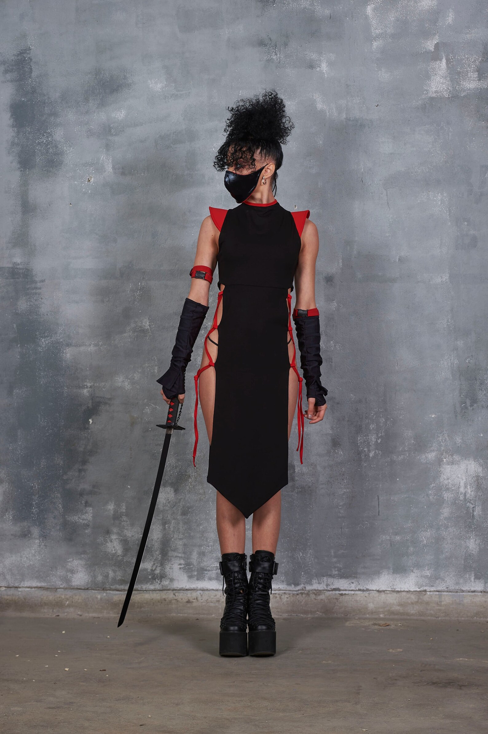 Ninja Costume Women Sexy Black Ninja Dress Halloween Ninja Etsy