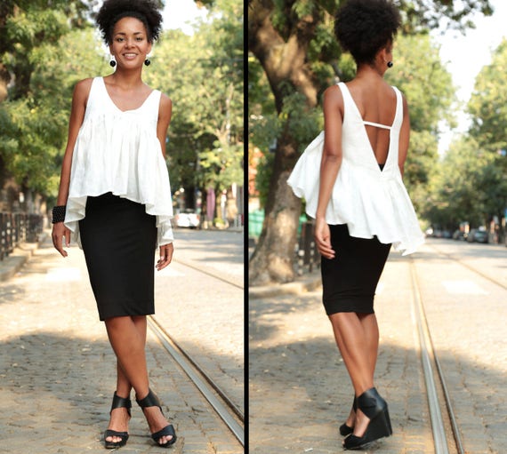 Linen Boho Top White Linen Top Gypsy 