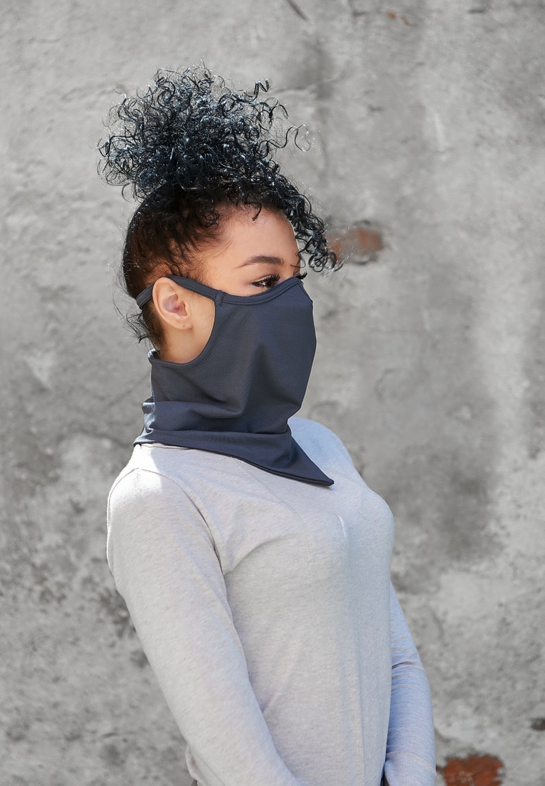 Neck Gaiter Women Gray Scarf Mask Gaiter Face Mask Winter Etsy