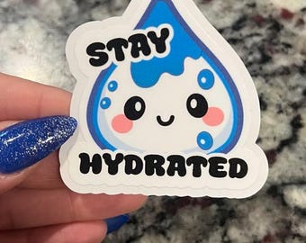 Kawaii Water Drop Sticker | Stay Hydrated Decal