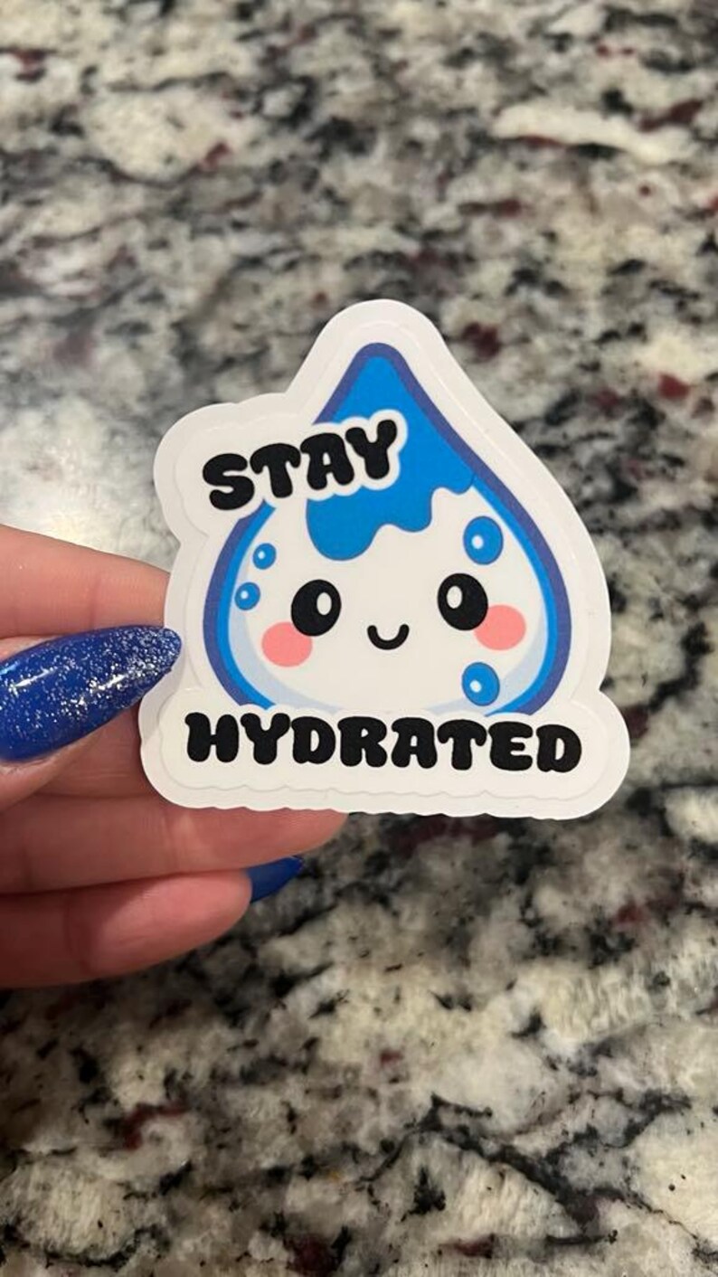 Kawaii Water Drop Sticker | Stay Hydrated Decal - Etsy