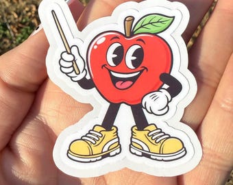 Teacher Apple Vinyl Sticker: Classroom Laptop Decal