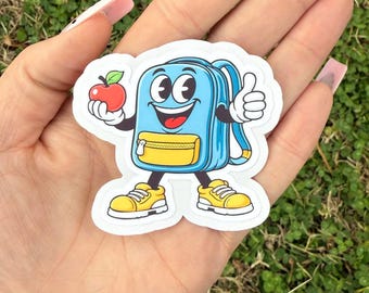 School Backpack Vinyl Sticker: Classroom Laptop Decal