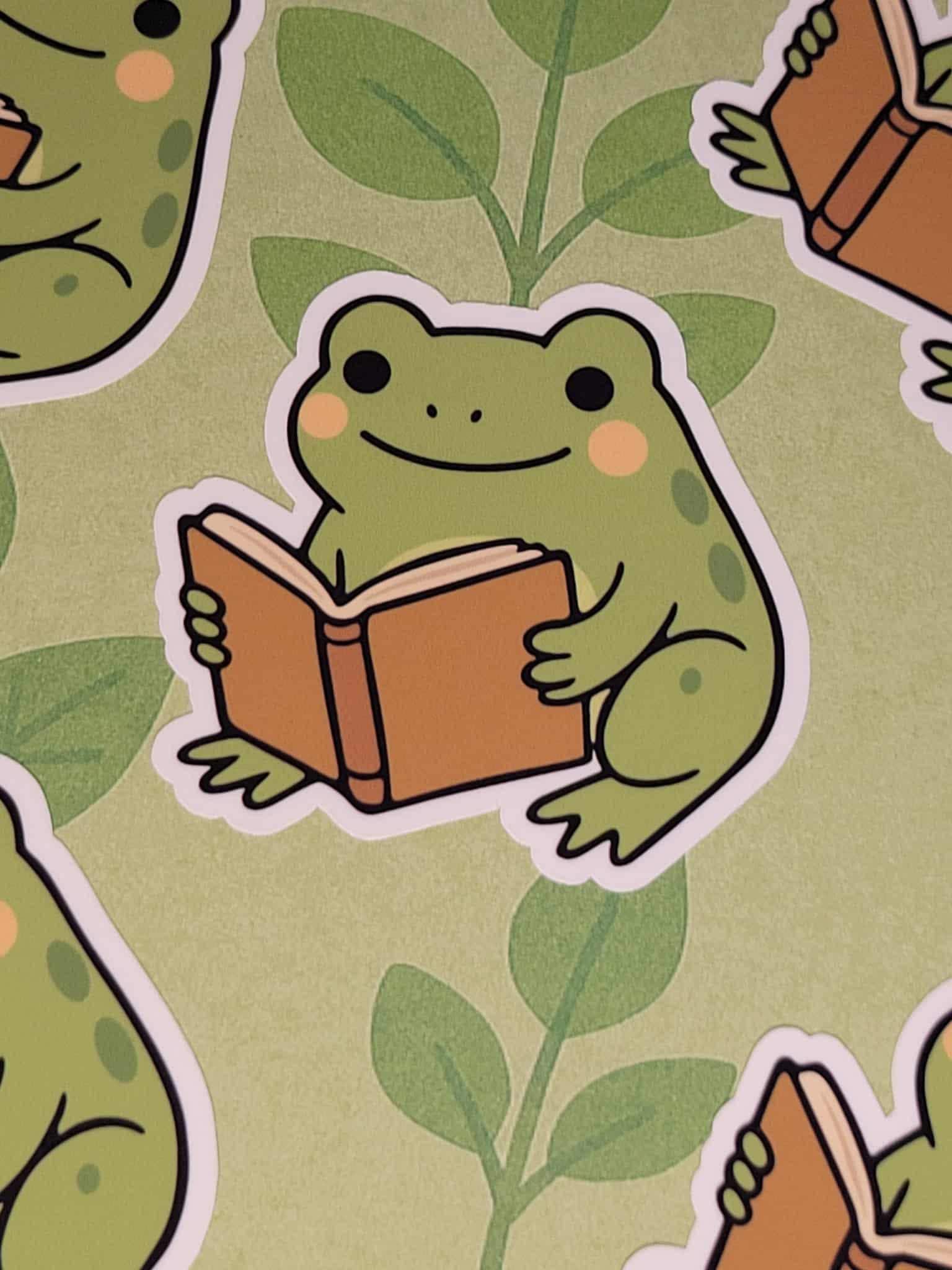 Literate Frog Vinyl Sticker: Funny Laptop Decal - Etsy