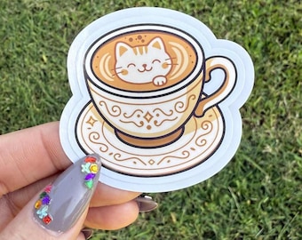 Kawaii Coffee Cat Sticker
