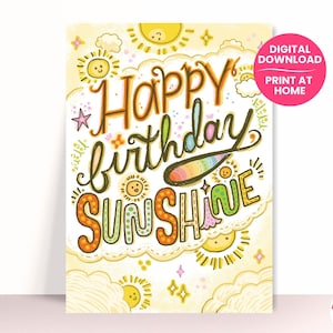 Tarjeta de cumpleaños "Eres mi sol" / Feliz cumpleaños, sol / Cumpleaños boho / Tarjeta hippie / Tarjeta para enviar sol / Tarjeta de cumpleaños con sol boho