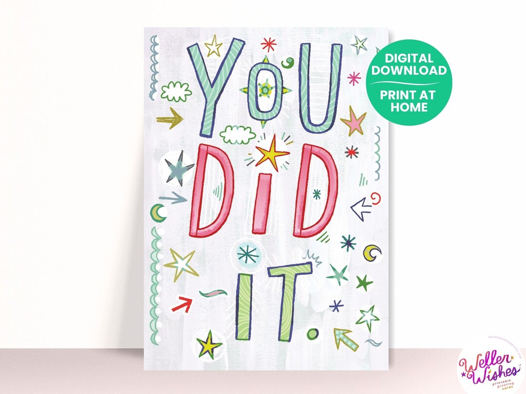 You Did It | Congratulations Card Printable | Congratulations Card ...