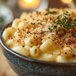 Receita premiada de macarrão com queijo, comida reconfortante cremosa e decadente, PDF digital