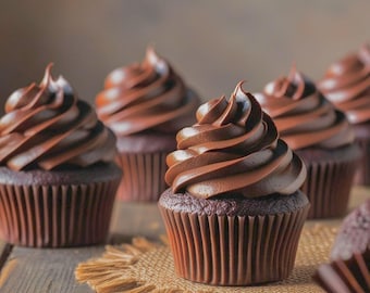 Receta de cupcakes de chocolate con glaseado de crema de mantequilla (PDF digital) premiada.