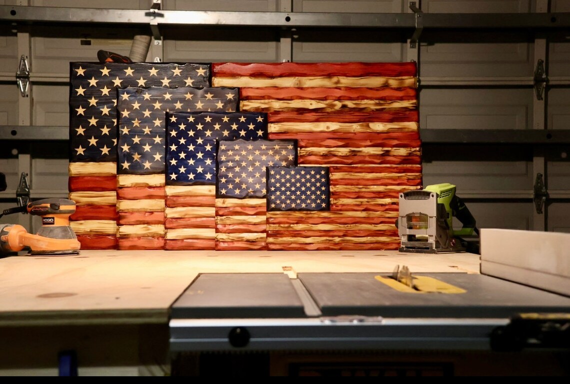 Handmade Rustic Wooden American Flags - Etsy