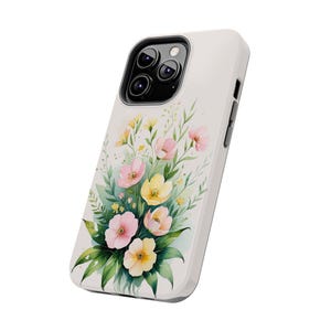 Floral Tough Phone Cases,Flower Design, Protective Cover, Gift for Her, Nature Lover, Spring Decor