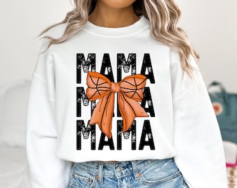 Cute Basketball Mama Sweatshirt, Game Day Gift, Mom Gift, Happy Mothers Day, Basketball Season, Funny Basketball Gift, Sport Mama Sweatshirt