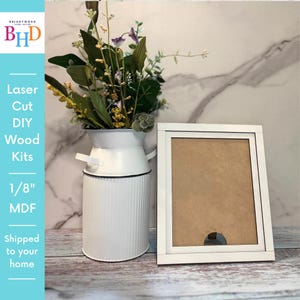 Interchangeable Farmhouse Double Frame – Unfinished Laser Cut Wood for Sign Inserts
