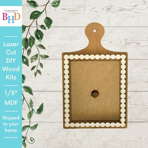 Interchangeable Breadboard Beaded Frame – Unfinished Laser Cut Wood for Sign Inserts