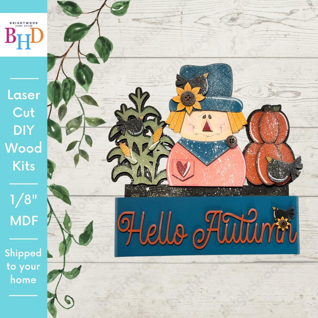 Print Hello Insert Value Hello Autumn Wood Insert | Unfinished DIY Fall Decor - Etsy