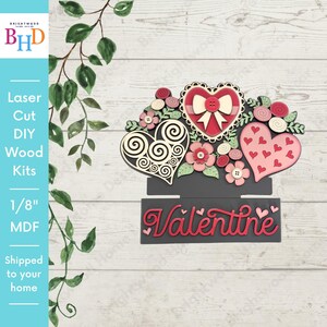 Valentines DIY Insert | Unfinished Wood | Laser Cut for Interchangeable Window Frame