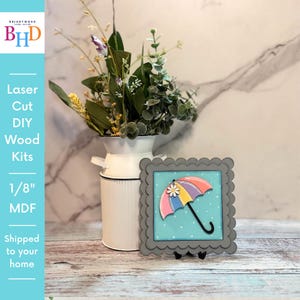 Interchangeable Farmhouse Scalloped Square Frames – Unfinished Laser Cut Wood for Sign Inserts