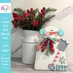 Snowman Shelf Sitter | DIY Winter Craft | Raw MDF Wood | Ready to Paint Unfinished Wood Cutout | Christmas & Winter Decor