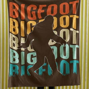 Bigfoot Arctic Fleece Blanket - Cozy Throw for Nature Lovers, Cryptid Enthusiasts, Free Shipping, Two Sizes