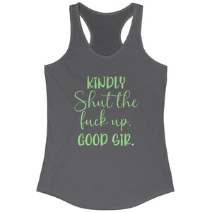 Freches Frauen Tank - Fluch Wort Shirt, Text Design, lustiges Racerback Top, grafisches T-Shirt, leichtes ärmelloses Shirt, Workout Tank, lustiges Zitat